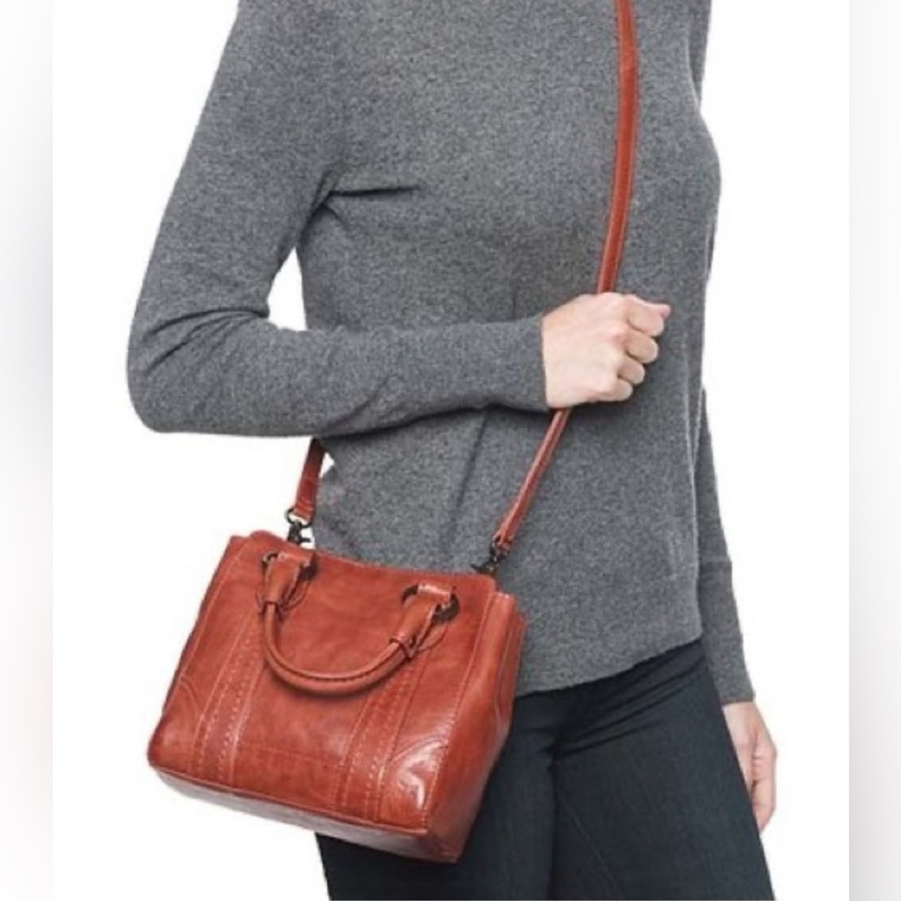 FRYE Melissa Burnt Orange Mini Crossbody Leather Handbag - Picture 3 of 14